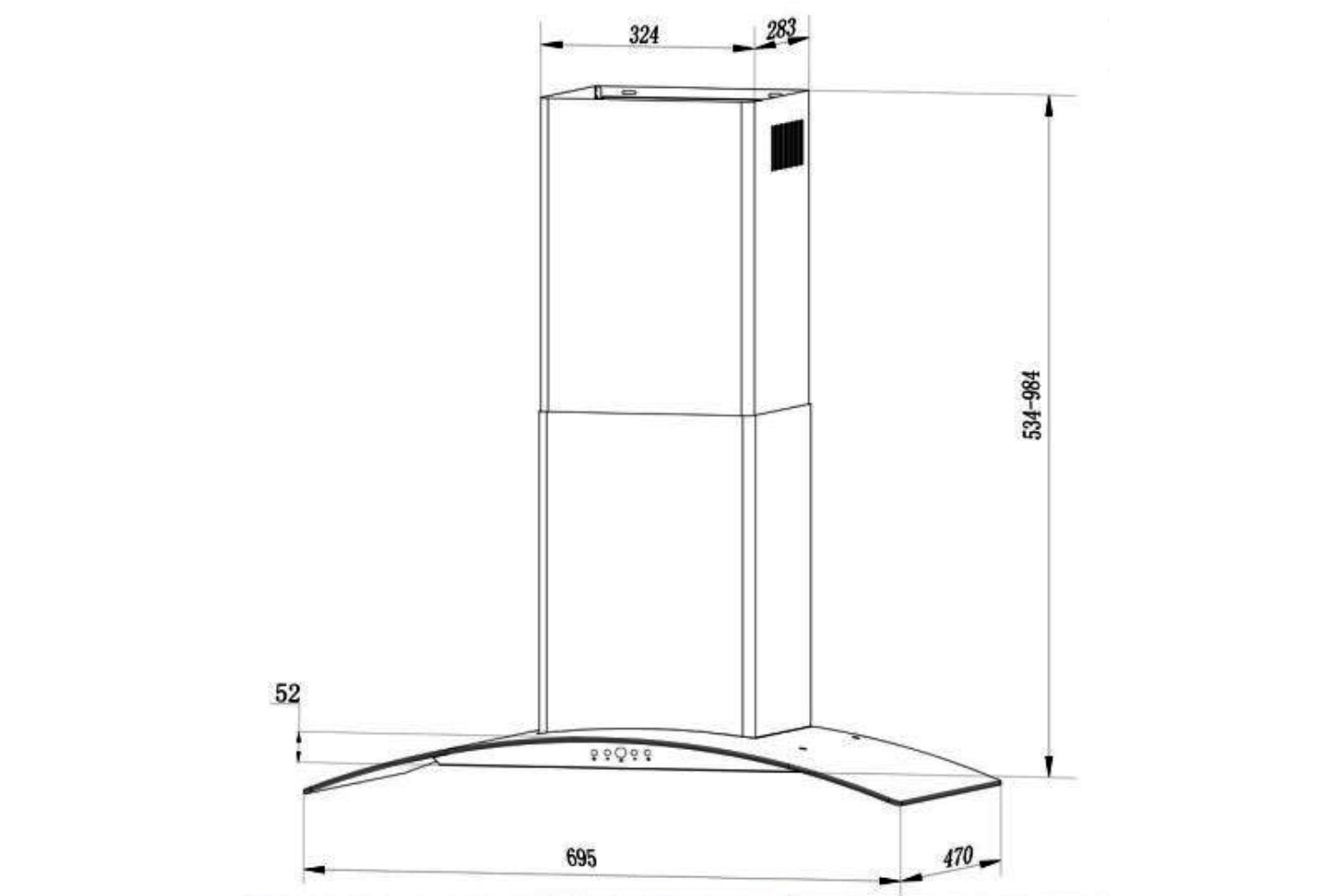 Máy Hút Mùi Kính Cong Kaff KF-GB109PB | 90cm