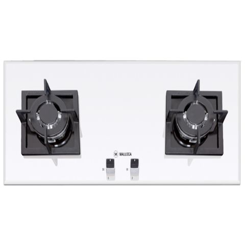 Bếp Gas Malloca AS 9502W (Màu Trắng) - Bếp Âm 02 Vùng Nấu