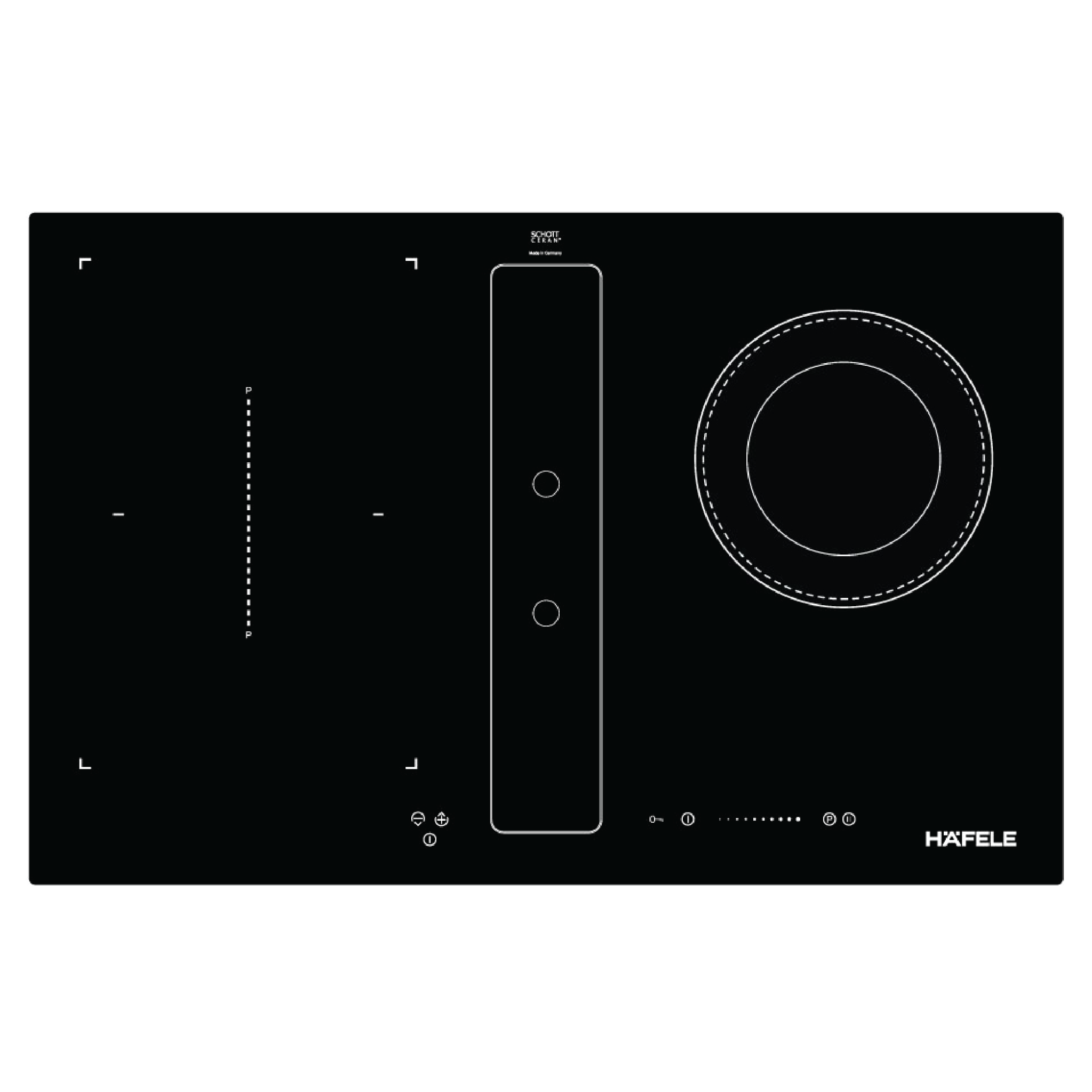 Bếp Điện Từ Hút Mùi Hafele HC-IHH80A (539.66.698) | 02 Từ 01 Hồng Ngoại