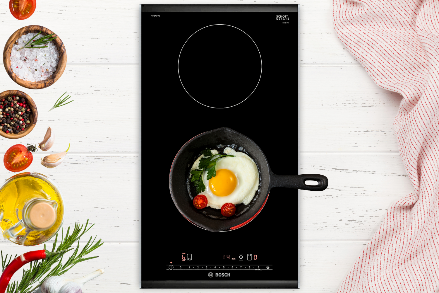 Bếp Điện Đôi Bosch PKF375FB1E Serie 6 Domino | 02 Vùng Hồng Ngoại