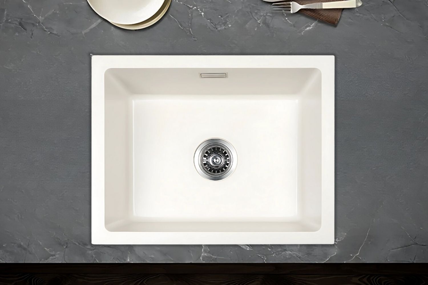 Chậu Rửa Bát 1 Hố Bằng Đá Granstone Hafele Essence HS22-GEN1S60S (577.25.400) | Màu Kem