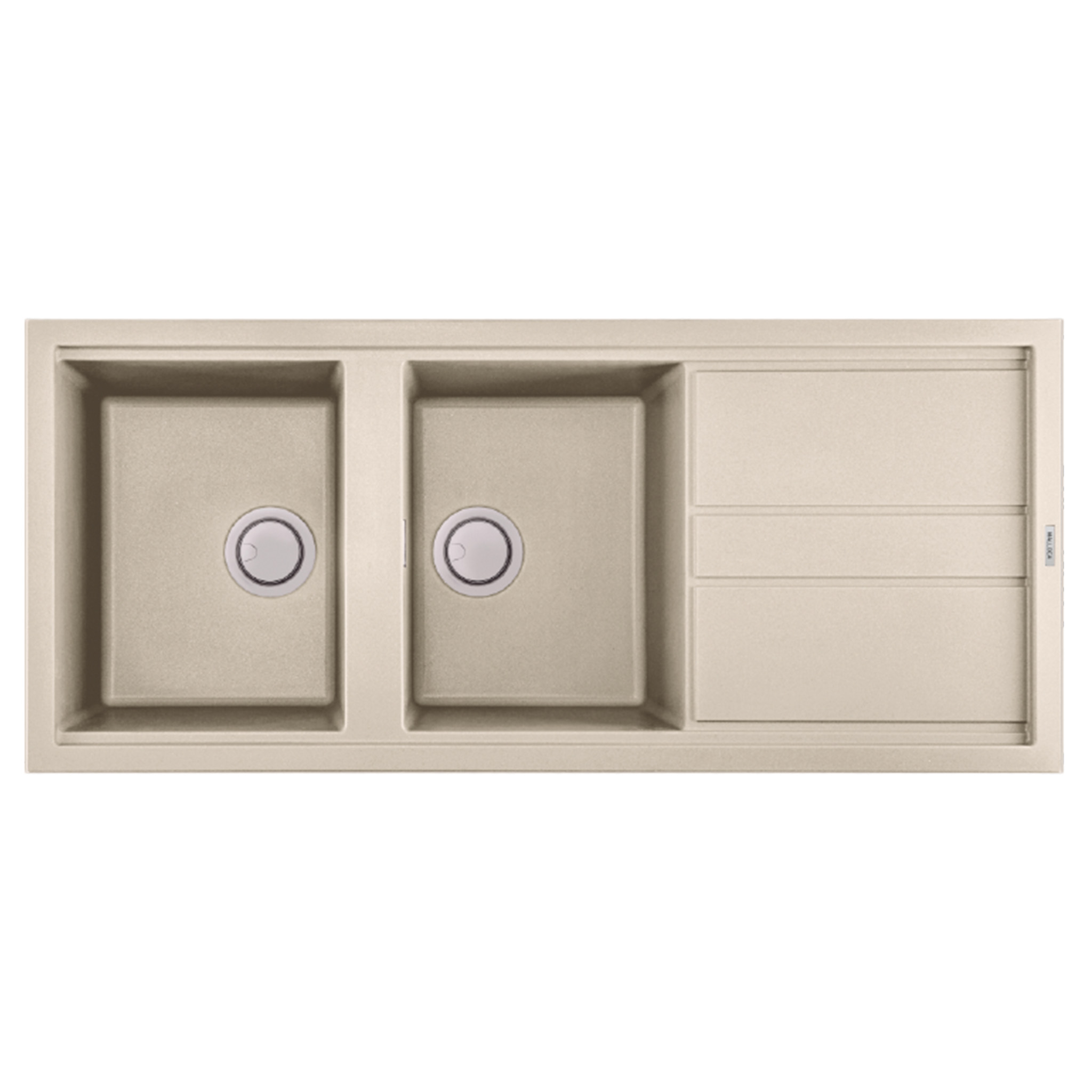 Chậu Rửa Bát 2 Hố Bằng Đá Granite Malloca BIANCO K-50062 | Màu Kem