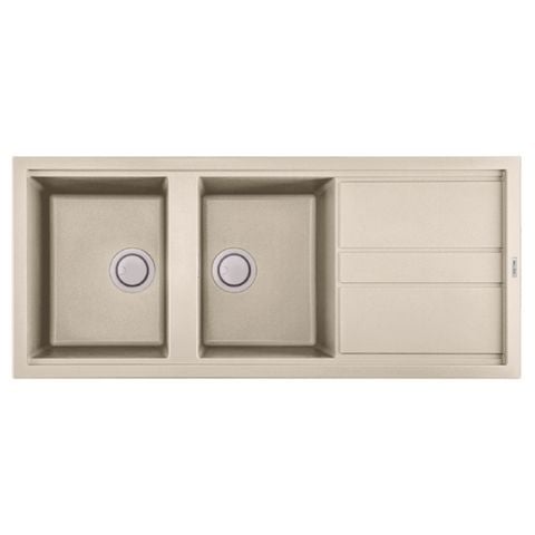 Chậu Rửa Bát 2 Hố Bằng Đá Granite Malloca BIANCO K-50062 | Màu Kem