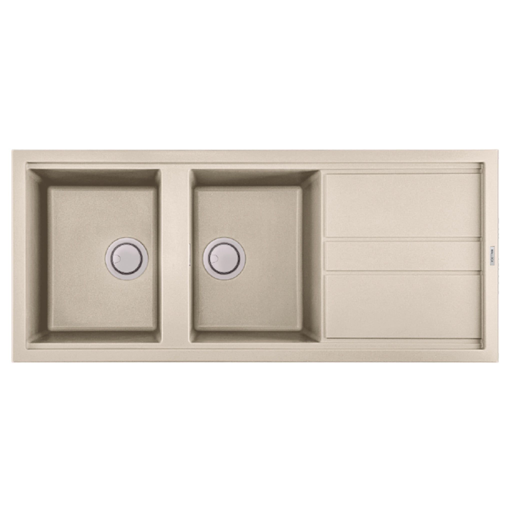 Chậu Rửa Bát 2 Hố Bằng Đá Granite Malloca BIANCO K-50062 | Màu Kem