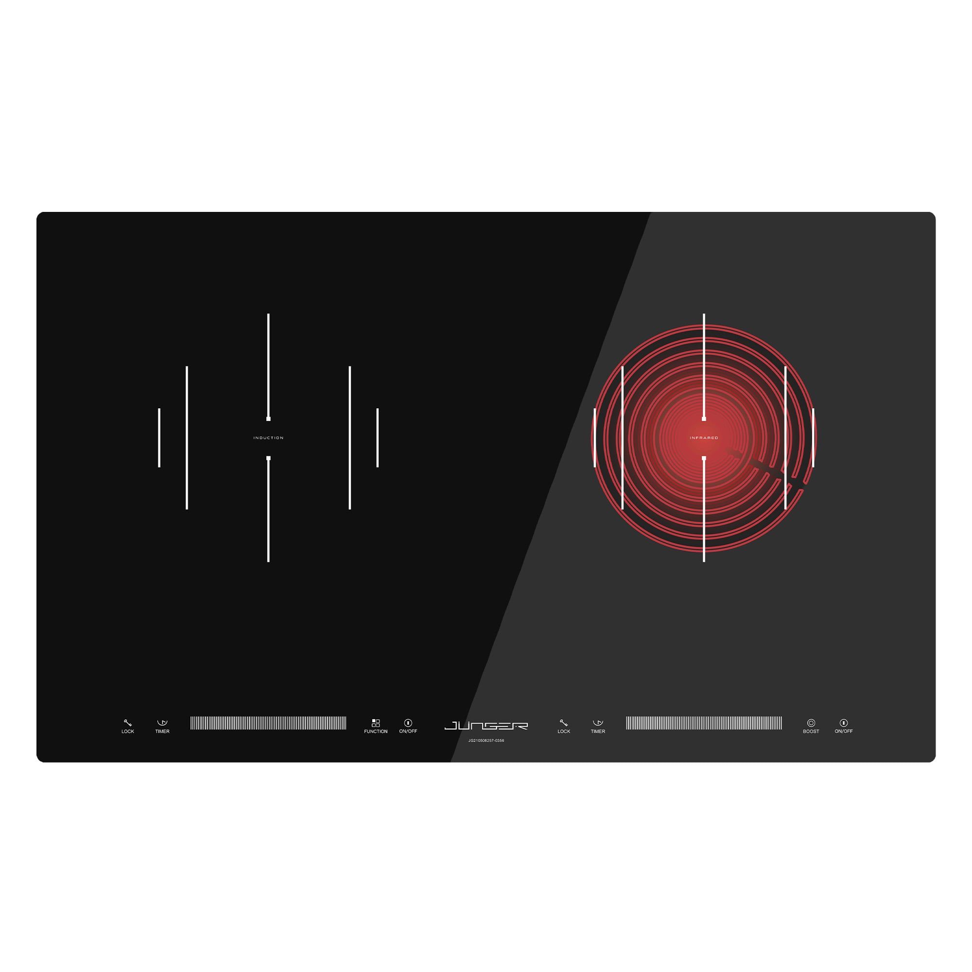 Bếp Điện Từ Kết Hợp Hồng Ngoại Junger CEJ-204-IF | Lắp Âm 2 Vùng Nấu