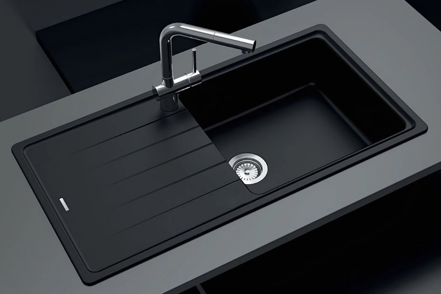 Chậu Rửa Bát 1 Hố Bằng Đá Granite Hafele HS20-GED1S60 (570.32.330) | Màu đen