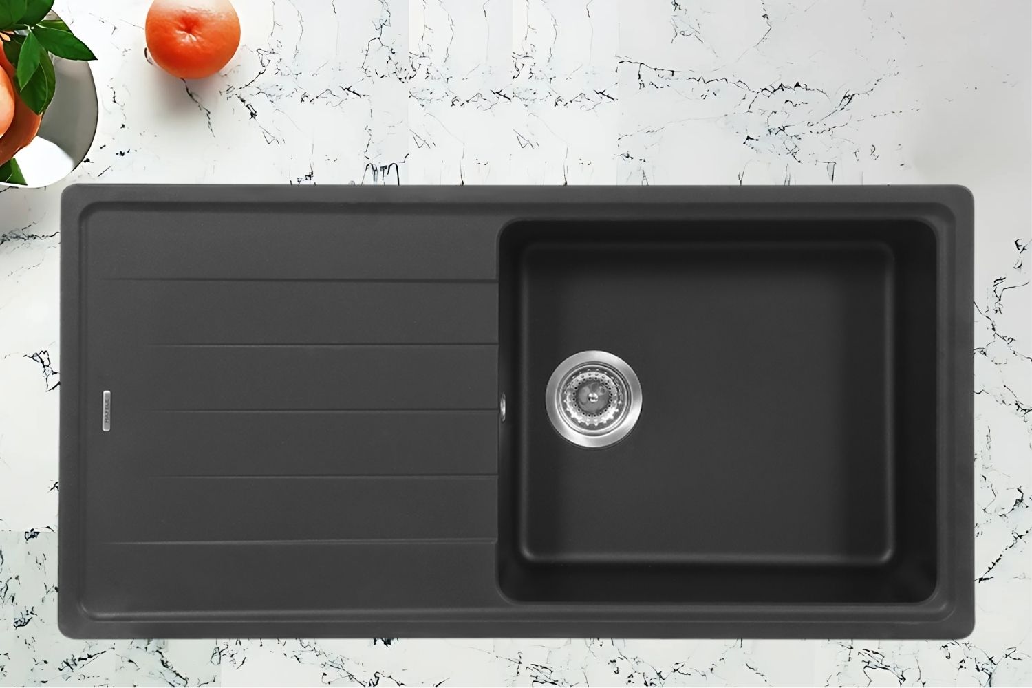 Chậu Rửa Bát 1 Hố Bằng Đá Granite Hafele HS20-GED1S60 (570.32.330) | Màu đen