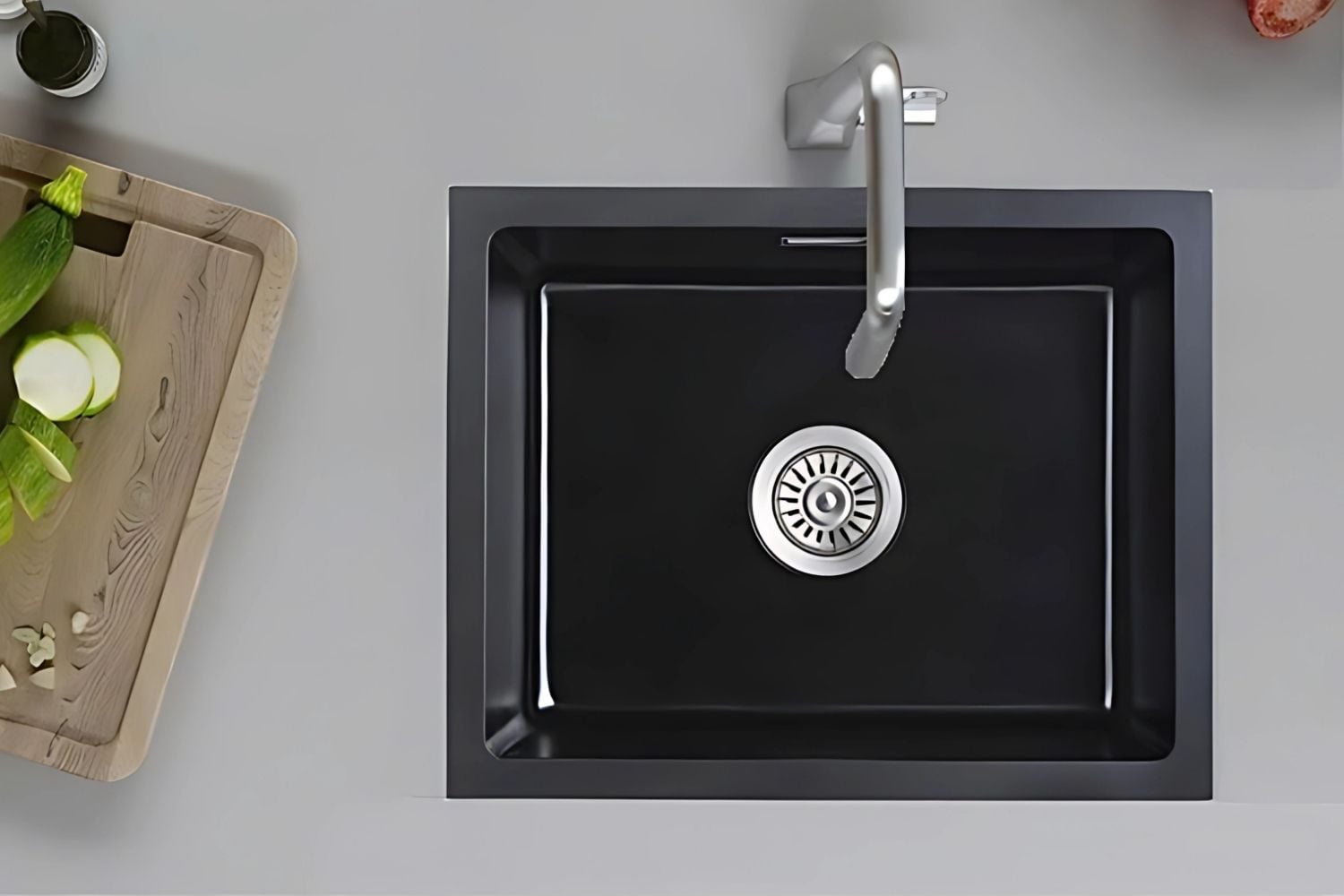 Chậu Rửa Bát 1 Hố Bằng Đá Granstone Hafele Essence HS22-GEN1S60S (577.25.300) | Màu Đen