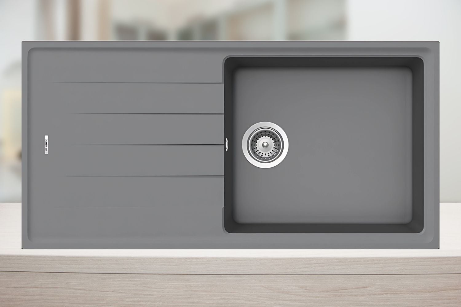 Chậu Rửa Bát 1 Hố Bằng Đá Granite Hafele HS20-GED1S60 570.32.530 | Màu Xám