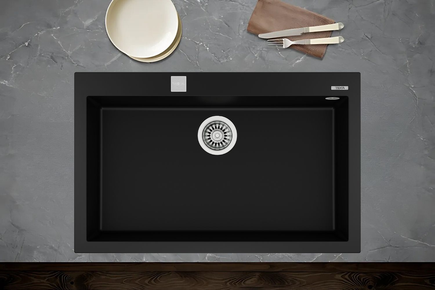 Chậu Rửa Bát 1 Hố Đá Teka FORSQUARE 72.40 TG 115230000 | Màu Đen