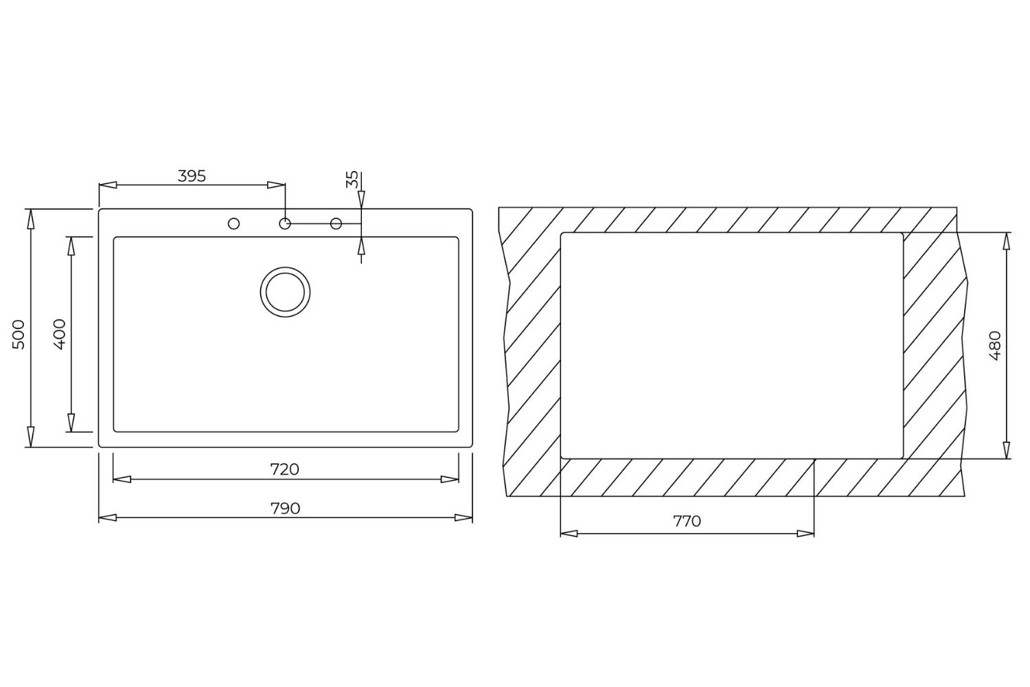 Chậu Rửa Bát 1 Hố Đá Teka FORSQUARE 72.40 TG 115230000 | Màu Đen