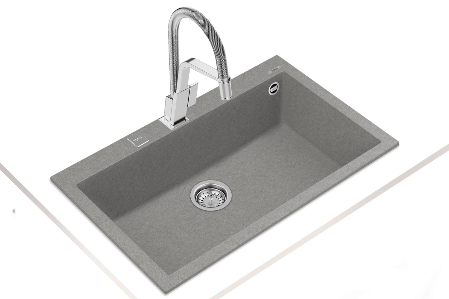 Chậu Rửa Bát 1 Hố Đá Teka FORSQUARE 72.40 TG | Màu Xám Xi Măng