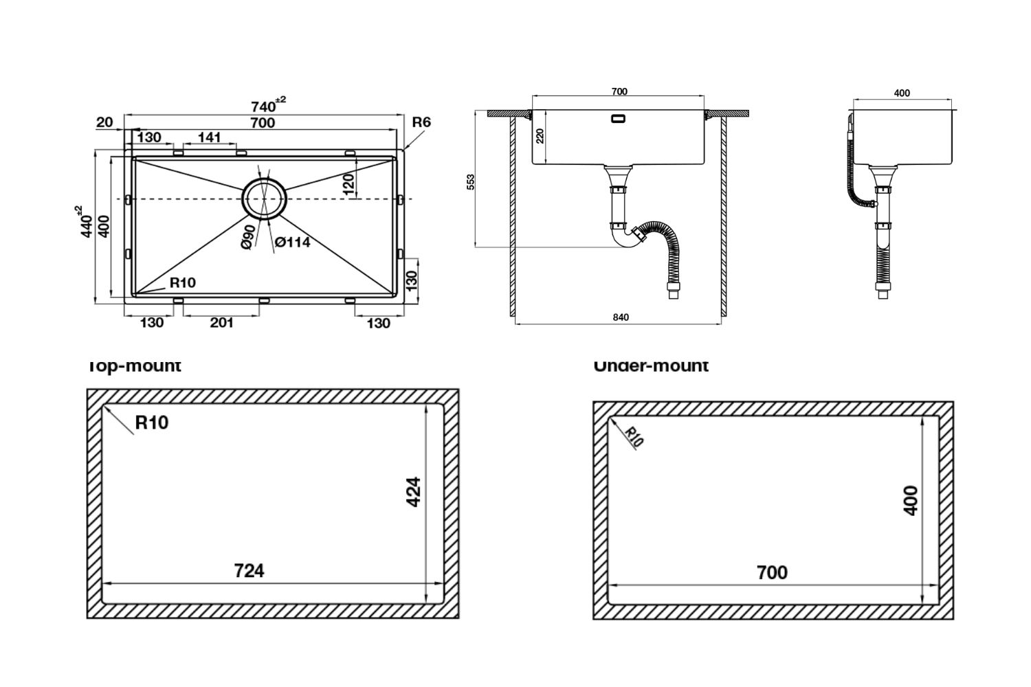 Chậu Rửa Bát 1 Hố Inox 304 Hafele HS21-SSN1S80 567.94.060