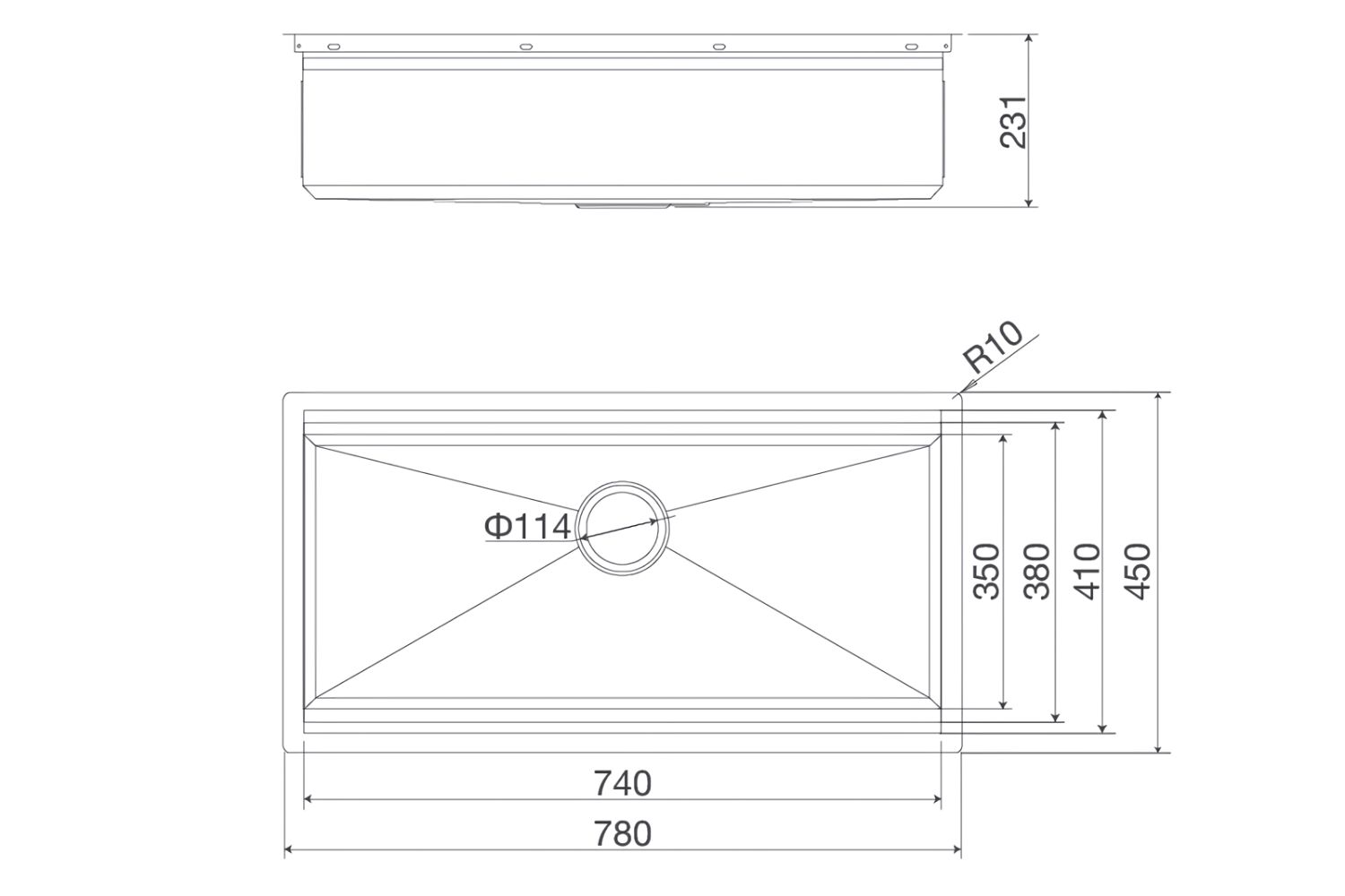 Chậu Rửa Bát 1 Hố Inox 304 Malloca Slide MS 781