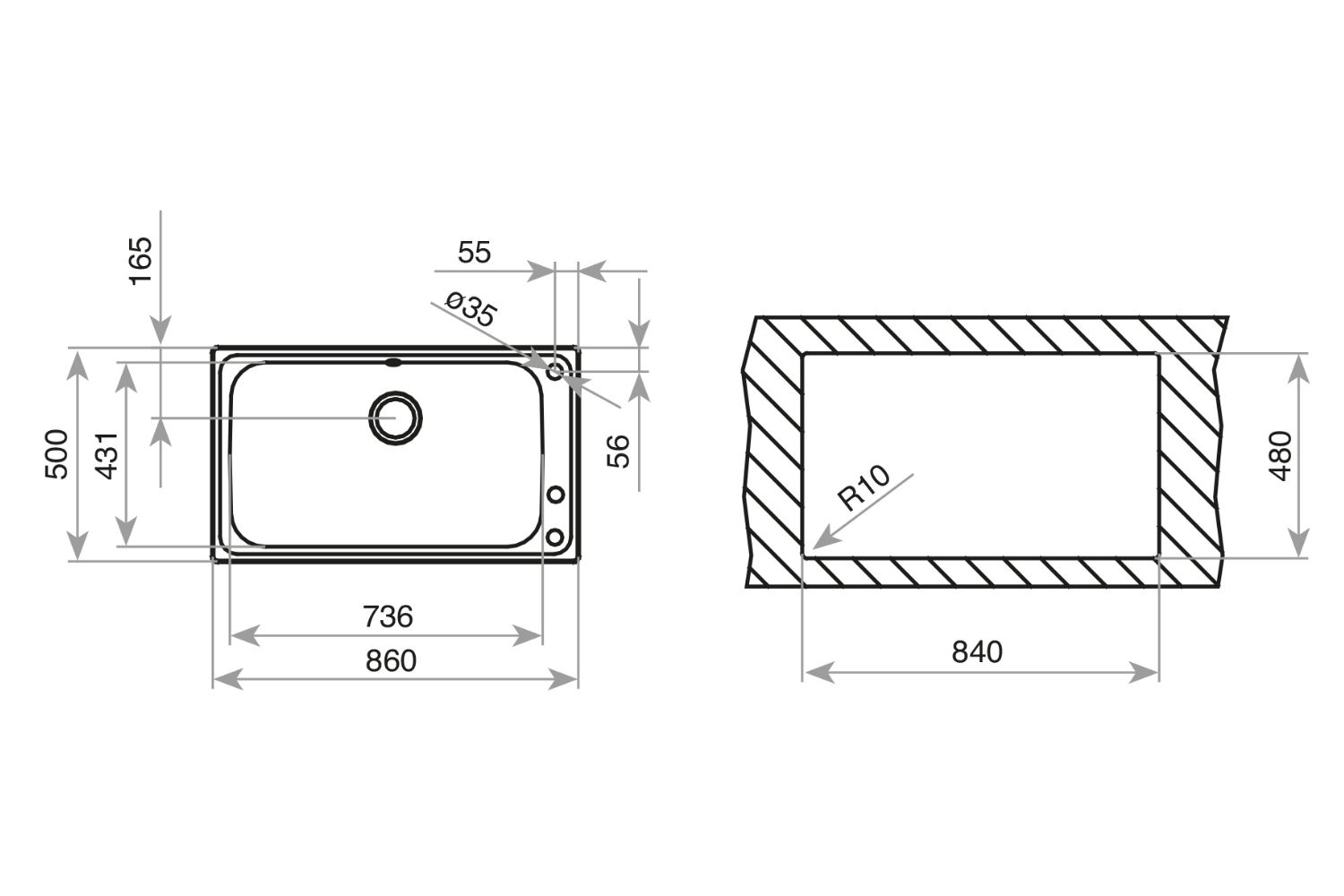 Chậu Rửa Bát 1 Hố Inox 304 Teka BАНІА 1B PLUS