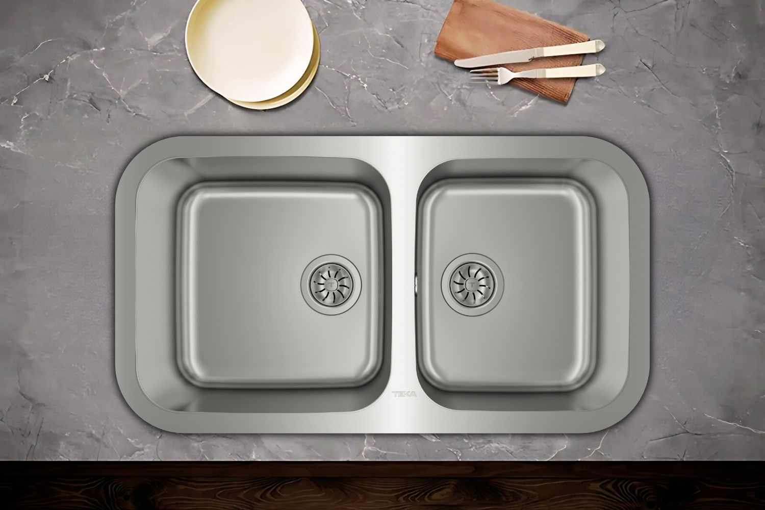 Chậu Rửa Bát 2 Hố Inox 304 Teka BЕ 2B 845 R