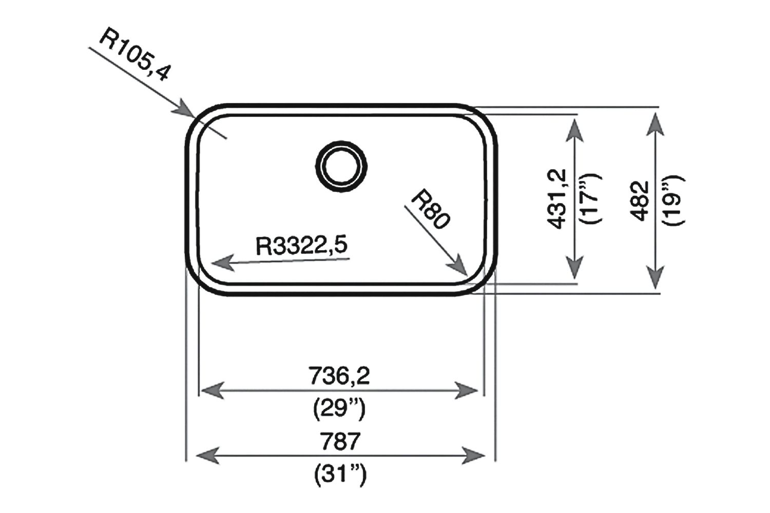 Chậu Rửa Bát 1 Hố Inox 304 Teka BE 74.43-20 1B