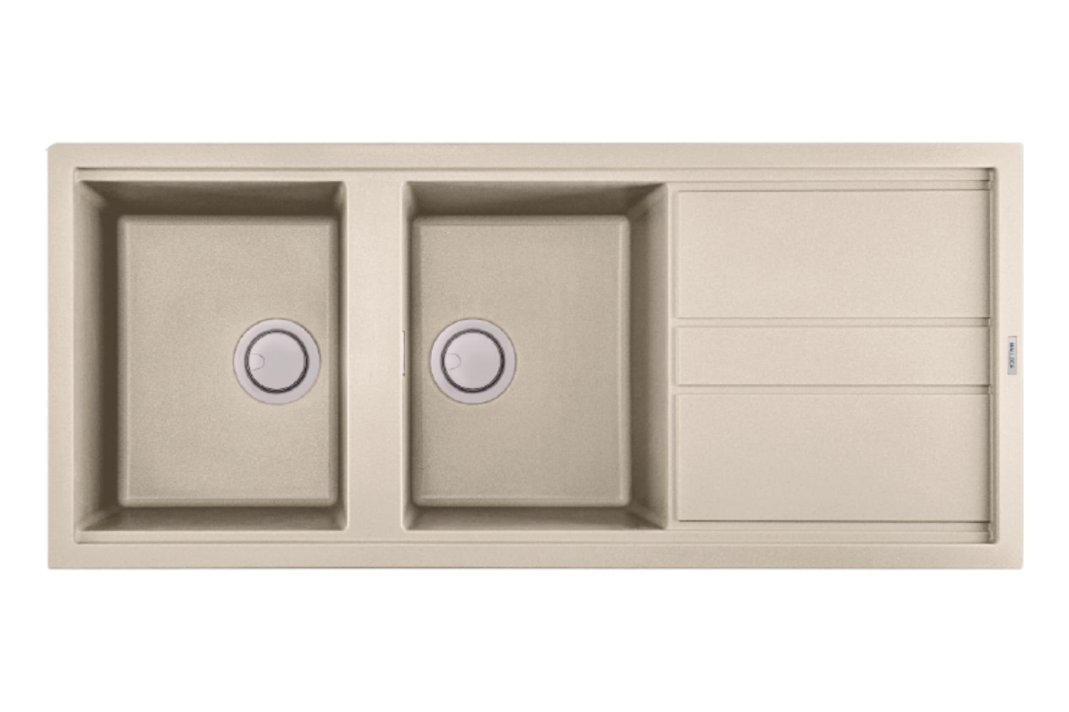 Chậu Rửa Bát 2 Hố Bằng Đá Granite Malloca BIANCO K-50062 | Màu Kem