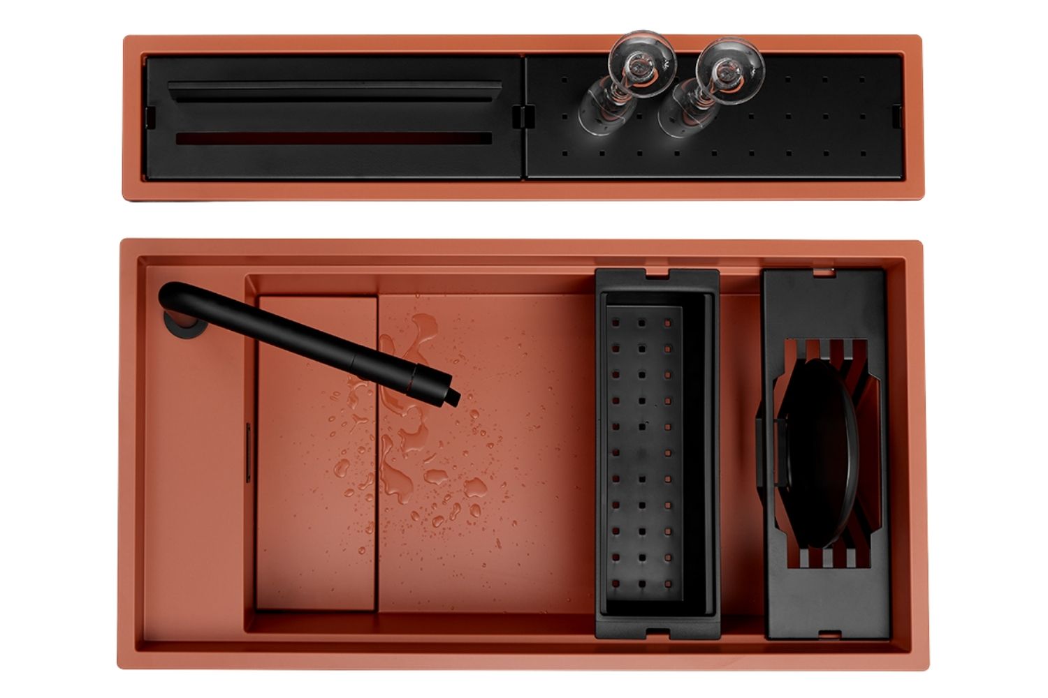 Chậu Rửa Bát 2 Hố Đá Granite Malloca MYST K83S - MYST K83L | Màu Cá Hồi