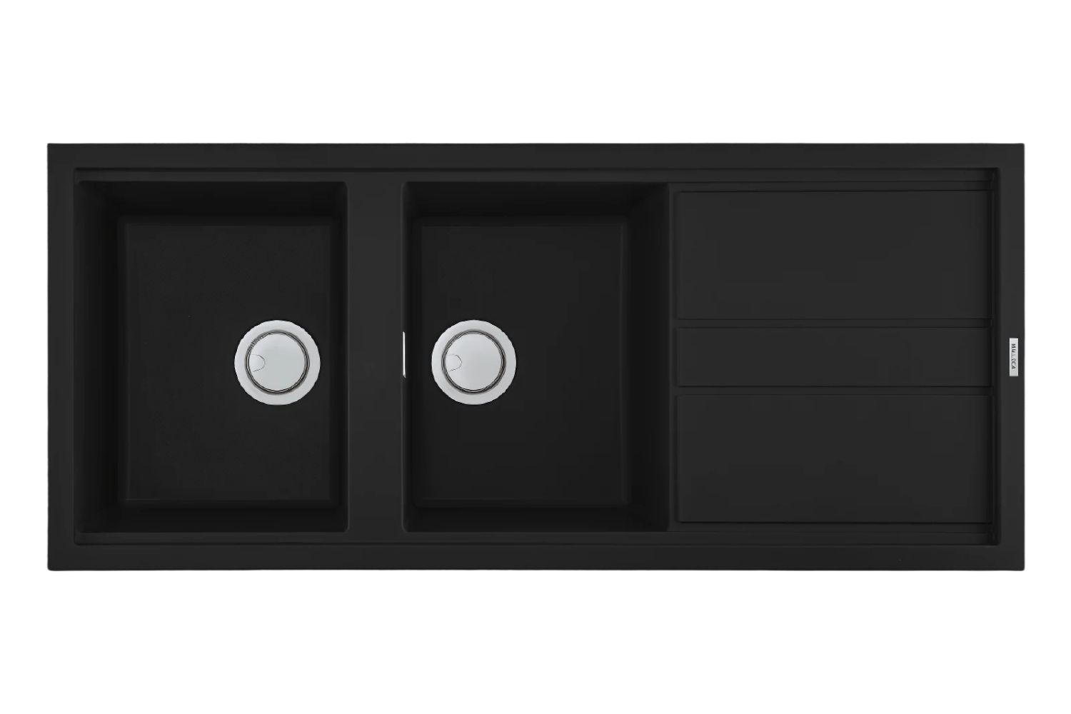 Chậu Rửa Bát 2 Hố Bằng Đá Granite Malloca NERO K-50040 | Màu Đen