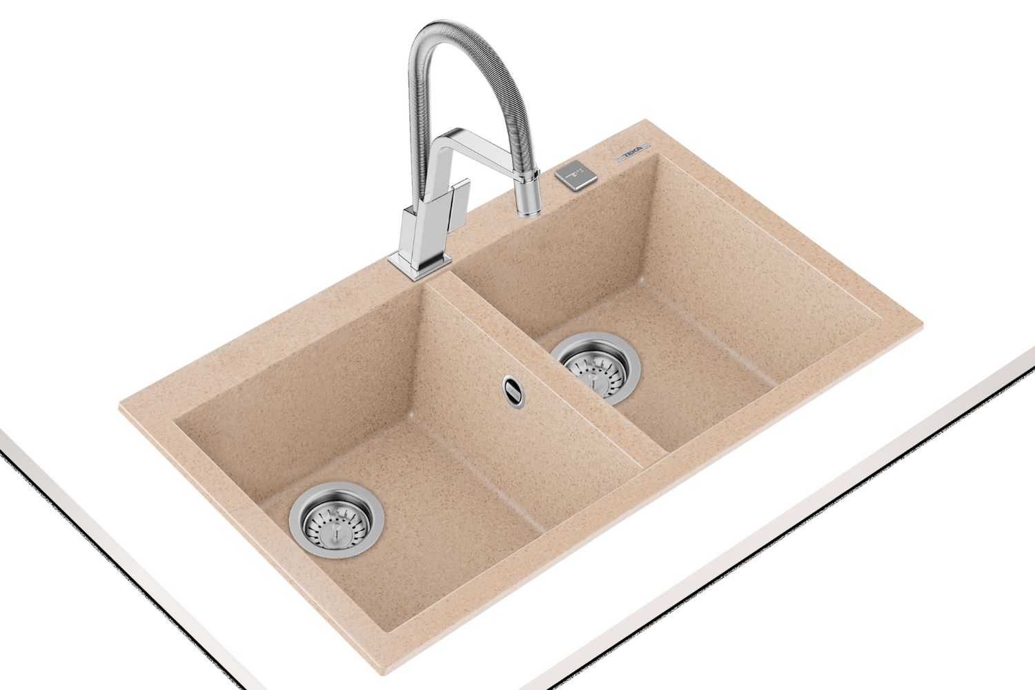 Chậu Rửa Bát 2 Hố Đá Teka FORSQUARE 2B 790 TG | Màu Be