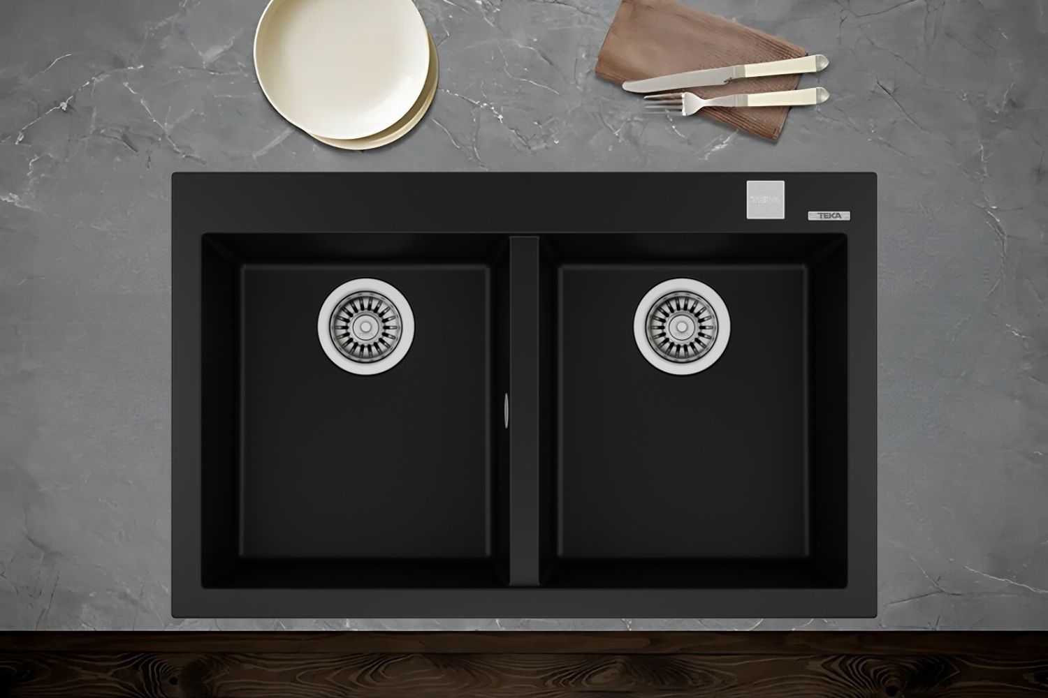 Chậu Rửa Bát 2 Hố Đá Teka FORSQUARE 2B 790 TG 115260014 | Màu Đen