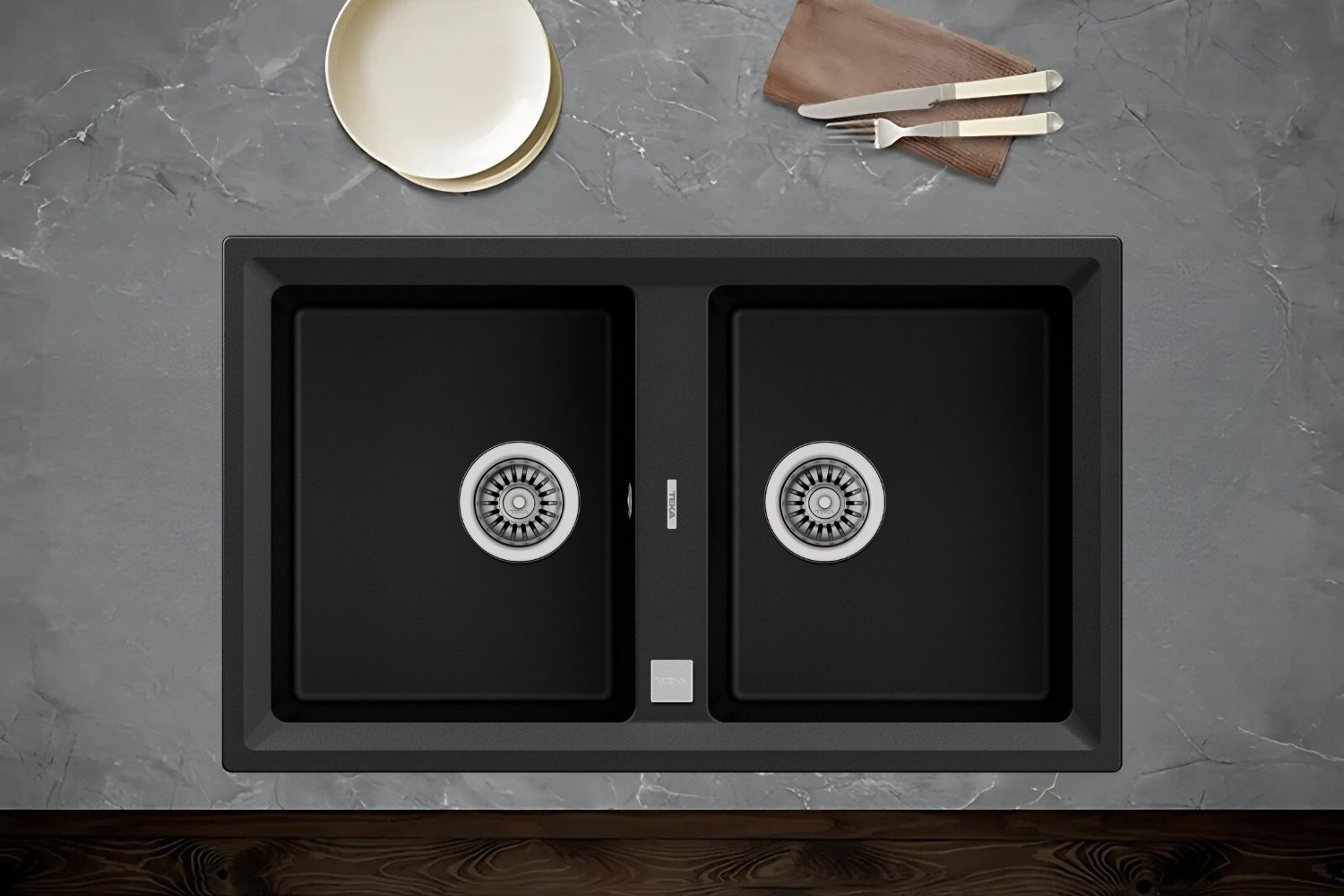 Chậu Rửa Bát 2 Hố Đá Teka STONE 90 B-TG 2B 115260013 | Màu Xám Đen