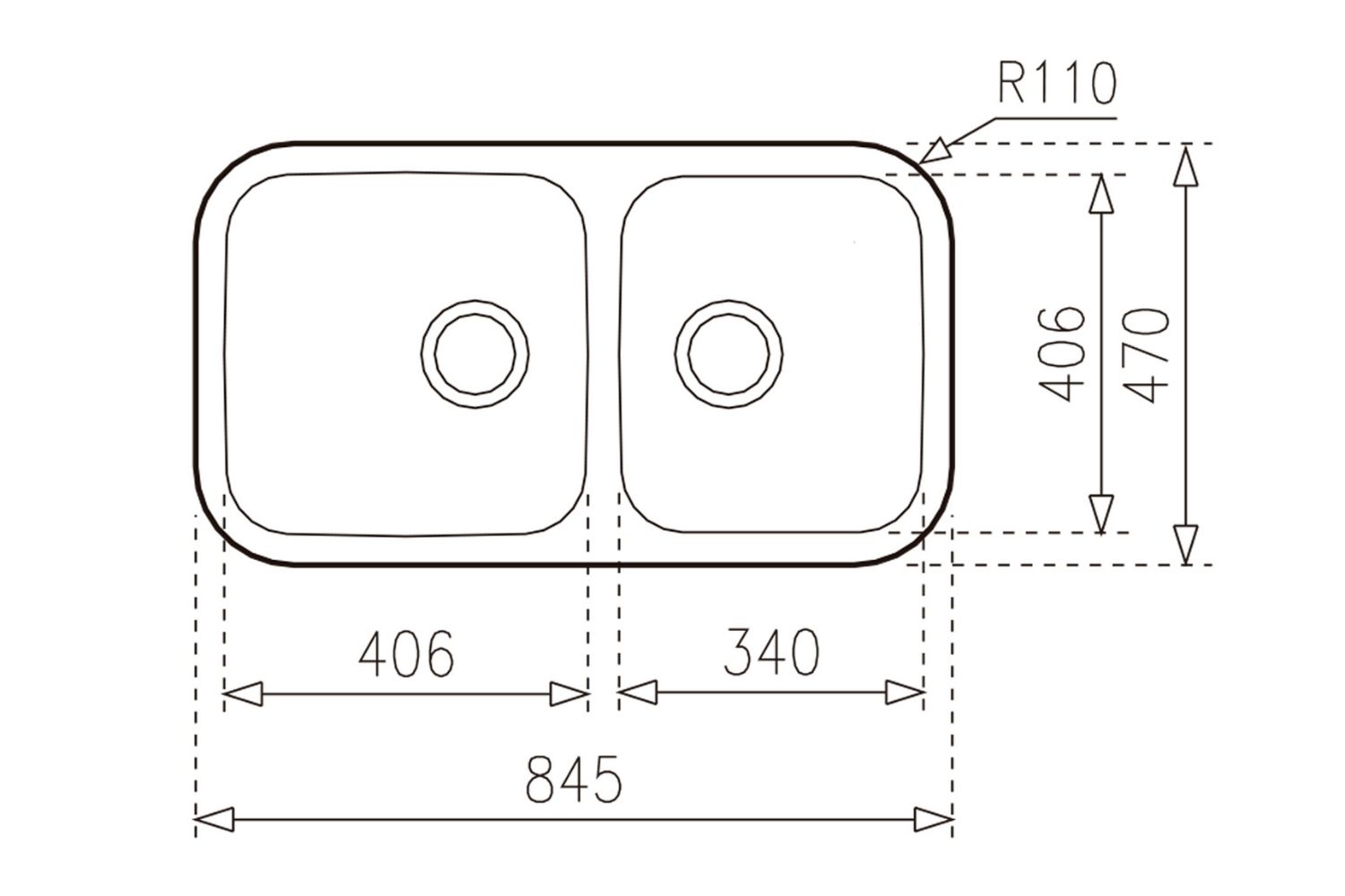 Chậu Rửa Bát 2 Hố Inox 304 Teka BЕ 2B 845 R