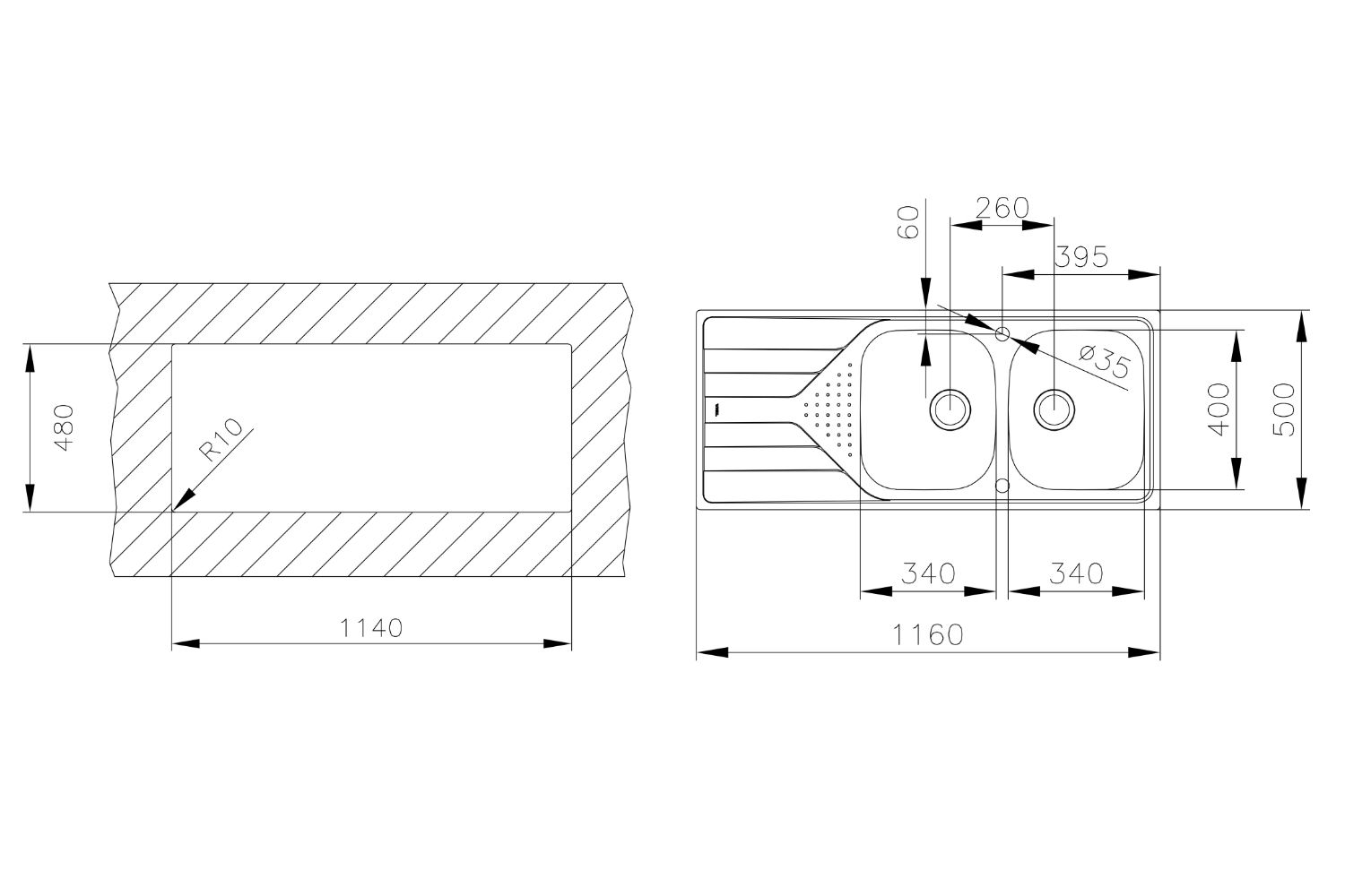 Chậu Rửa Bát 2 Hố Inox 304 Teka UNIVERSE 80 Т-ХP 2B 1D 115170001