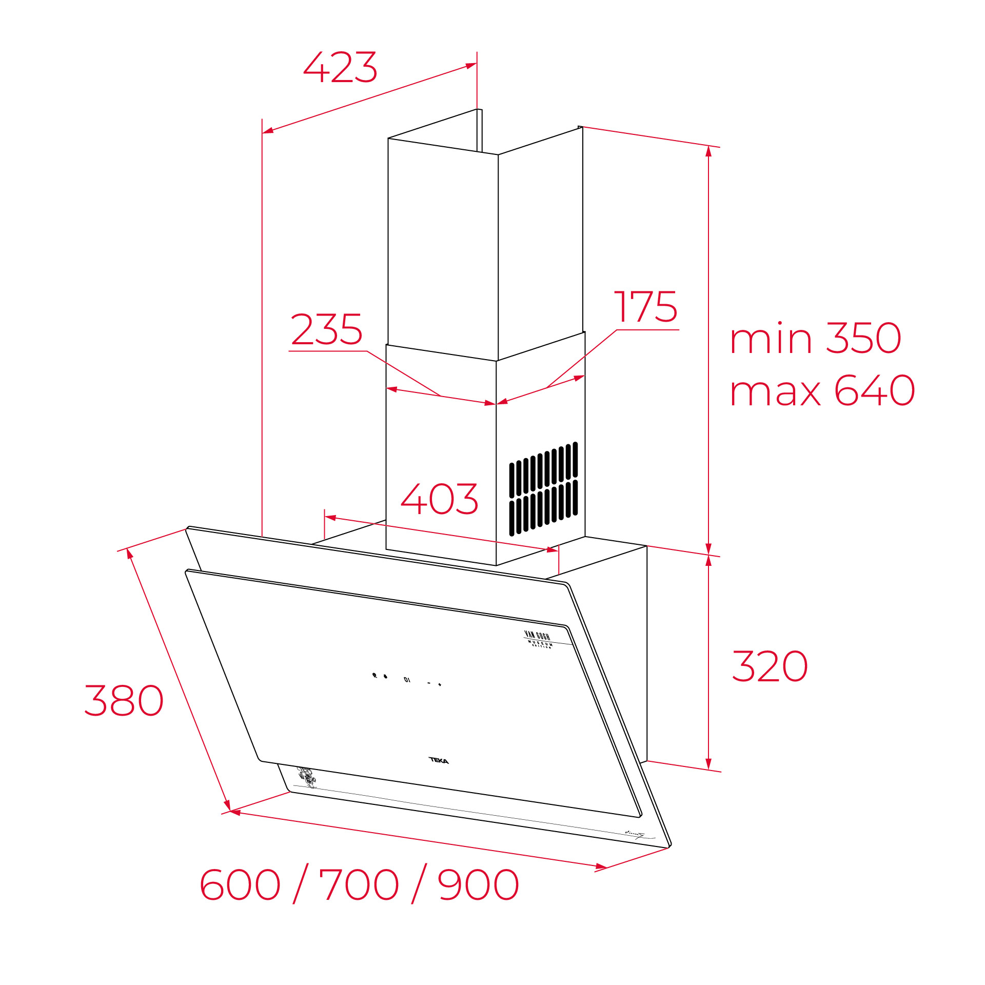 Máy hút mùi vát nghiêng Teka MAESTRO DVT 68660 TOS VG | 60cm