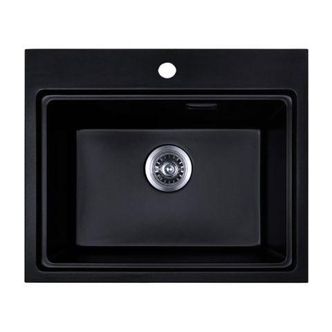 Chậu Rửa Bát 1 Hố Bằng Đá Granstone Hafele Essence HS22-GEN1S60M (577.25.320) | Màu Đen