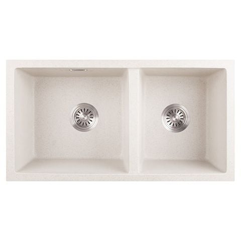 Chậu Rửa Bát 2 Hố Bằng Đá Granstone Hafele Essence HS22-GEN2S90M 577.25.410 | Màu Kem
