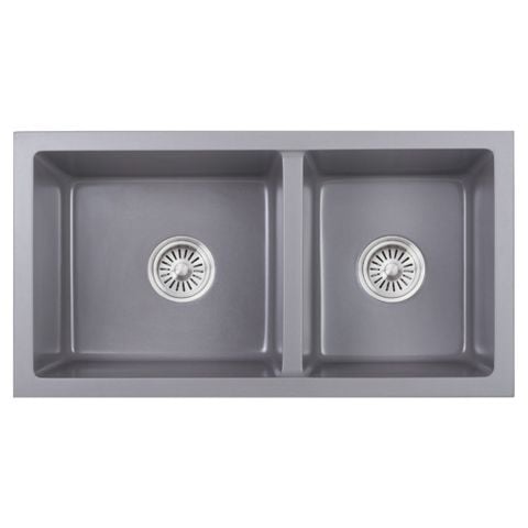 Chậu Rửa Bát 2 Hố Bằng Đá Granstone Hafele Essence HS22-GEN2S90M 577.25.510 | Màu Xám