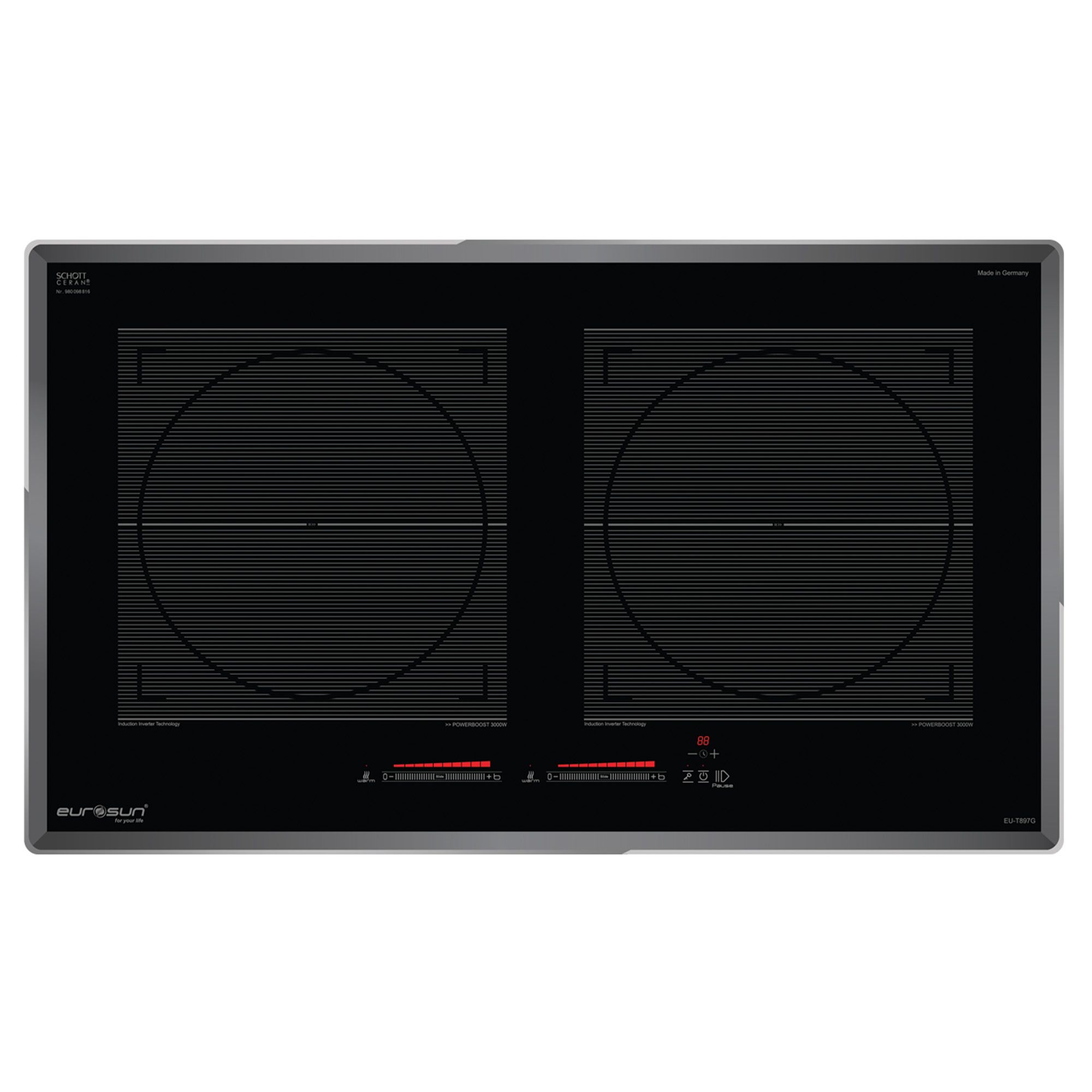 Bếp Từ Đôi Eurosun EU-T897G | Lắp Âm 2 Vùng Nấu