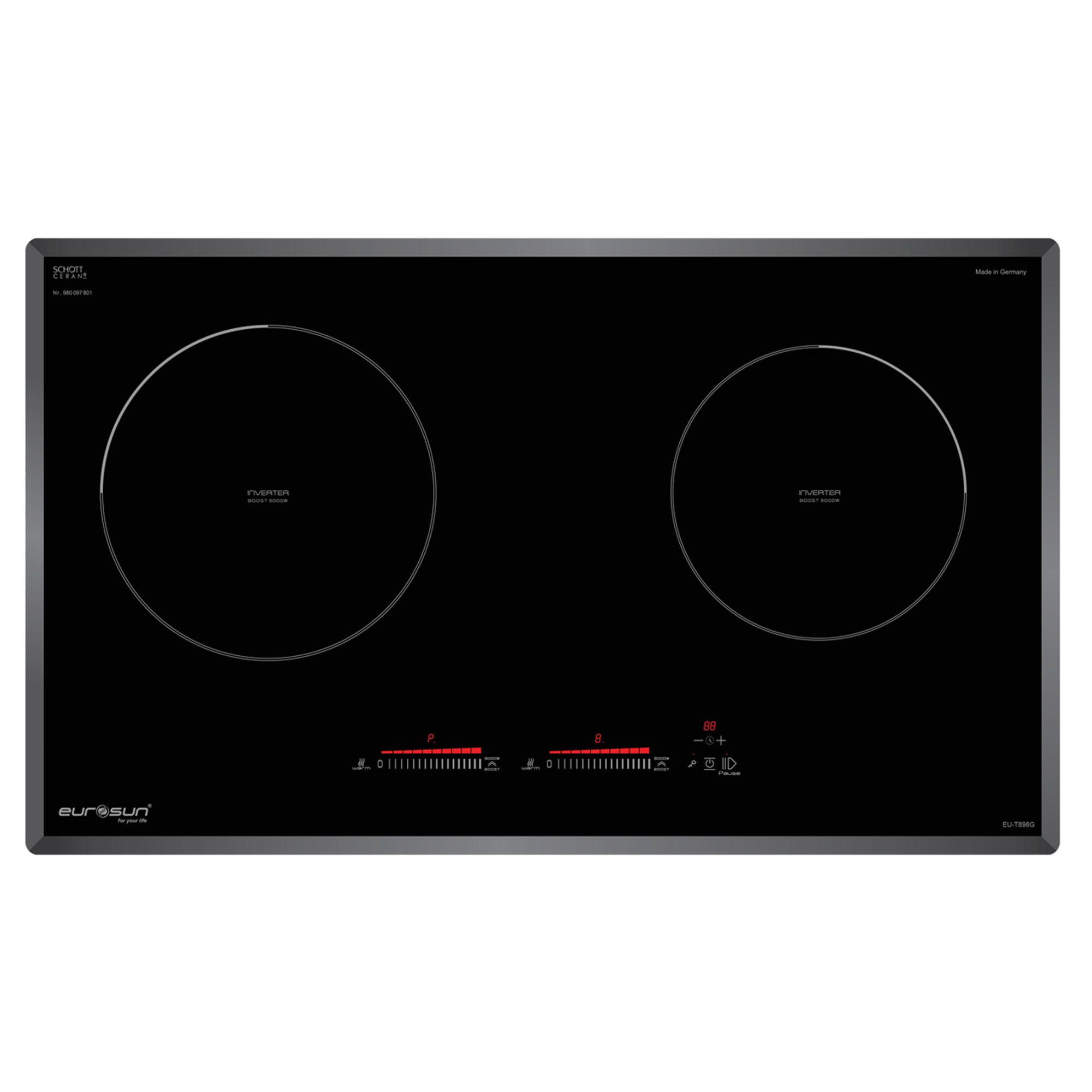 Bếp Từ Đôi Eurosun EU-T898G | Lắp Âm 2 Vùng Nấu