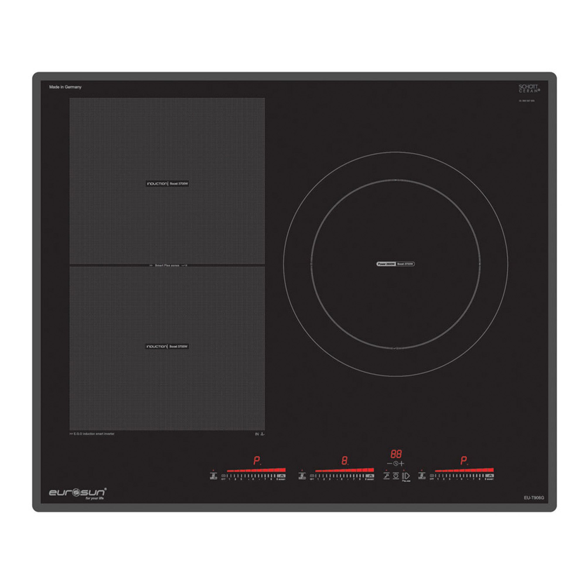 Bếp Từ Eurosun EU-T906G | Lắp Âm 3 Vùng Nấu