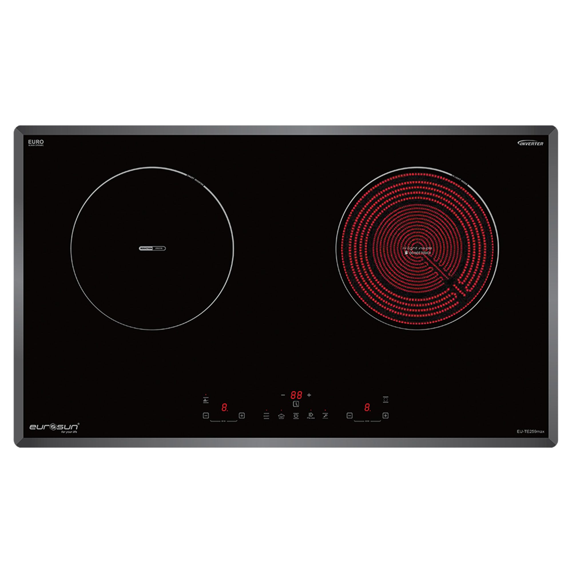 Bếp Điện Từ Kết Hợp Hồng Ngoại Eurosun EU-TE259Max | Lắp Âm 2 Vùng Nấu