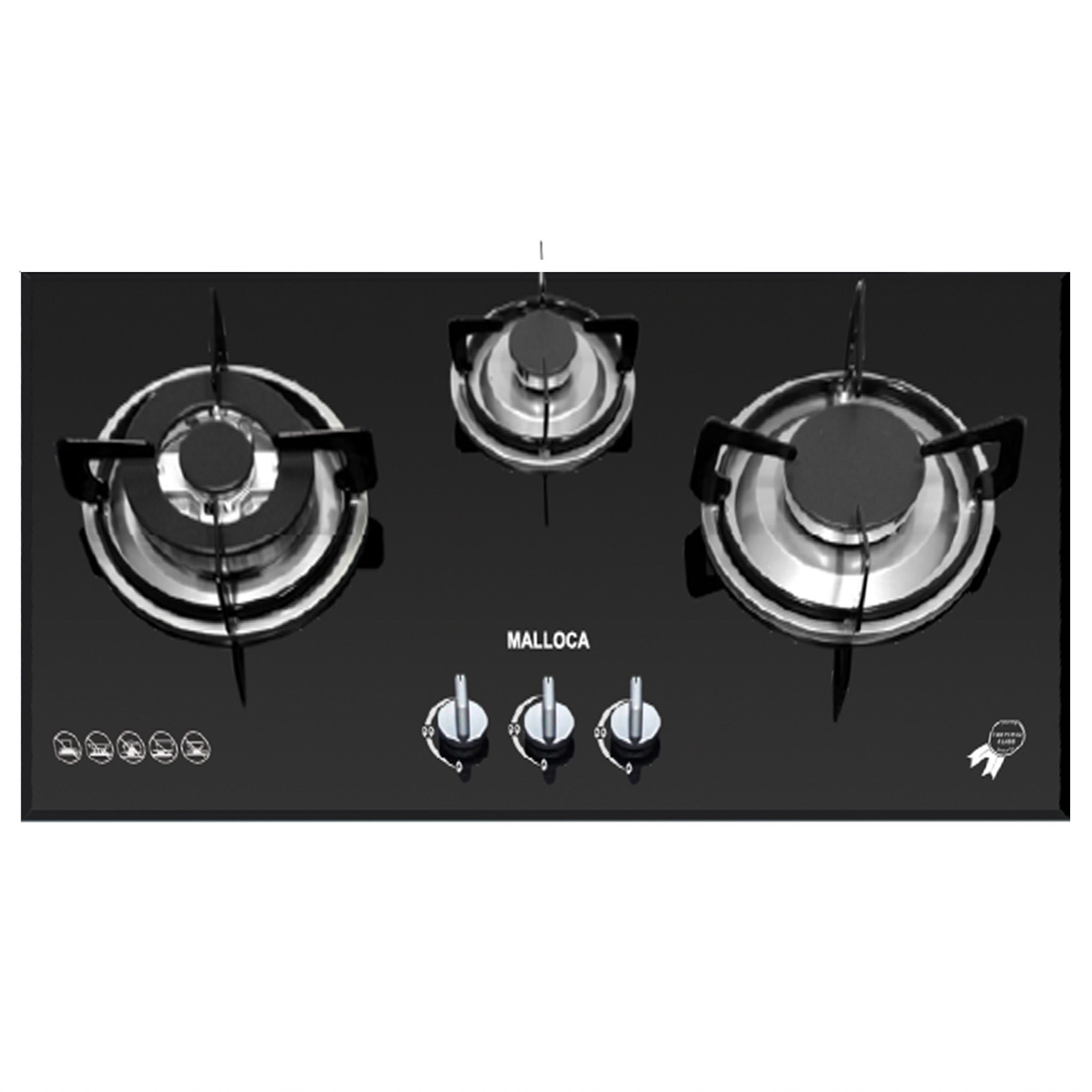 Bếp Gas Malloca GHG 733B - Bếp Âm 03 Vùng Nấu