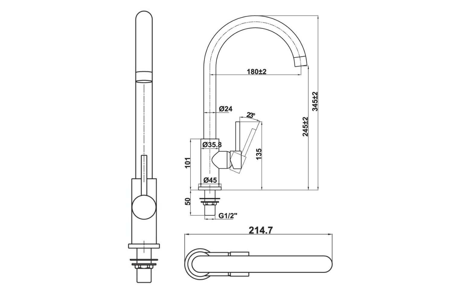 Vòi Rửa Bát 1 Nguồn Nước Lạnh Hafele HT21-CC1F245C (577.55.270) | Đồng Thau Mạ Chrome