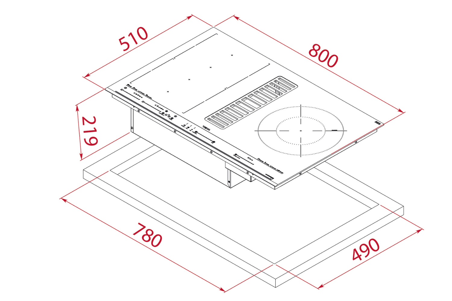 Bếp Từ Kết Hợp Hút Mùi Teka AFC 87628 MST | Lắp Âm 4 Vùng Nấu