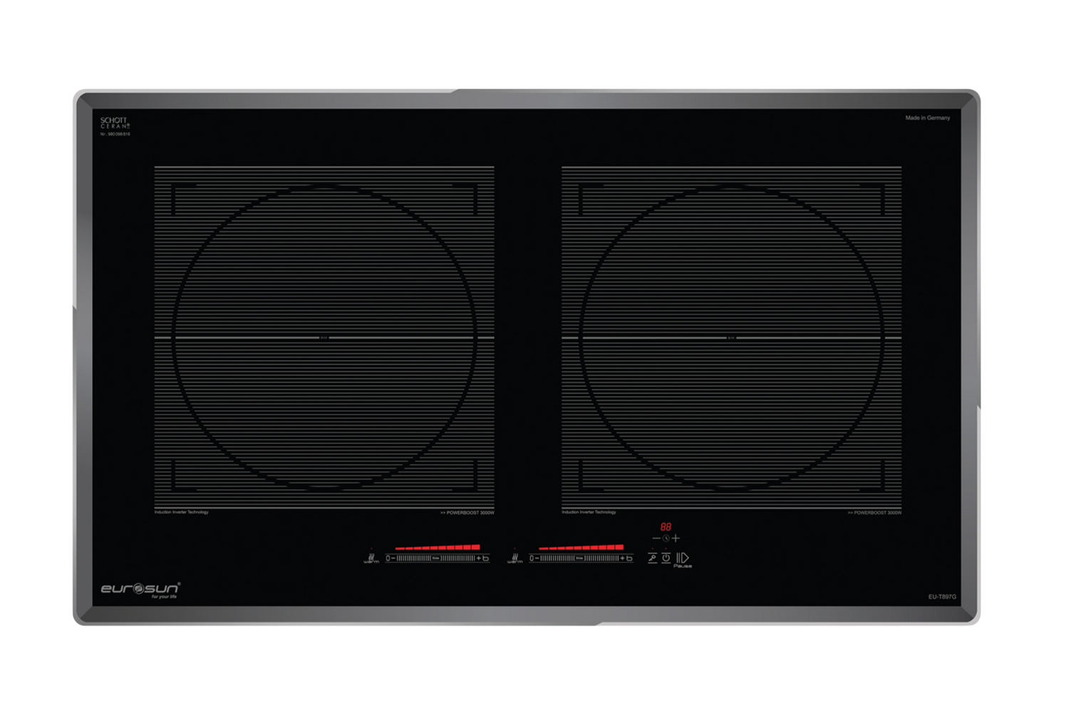 Bếp Từ Đôi Eurosun EU-T897G | Lắp Âm 2 Vùng Nấu