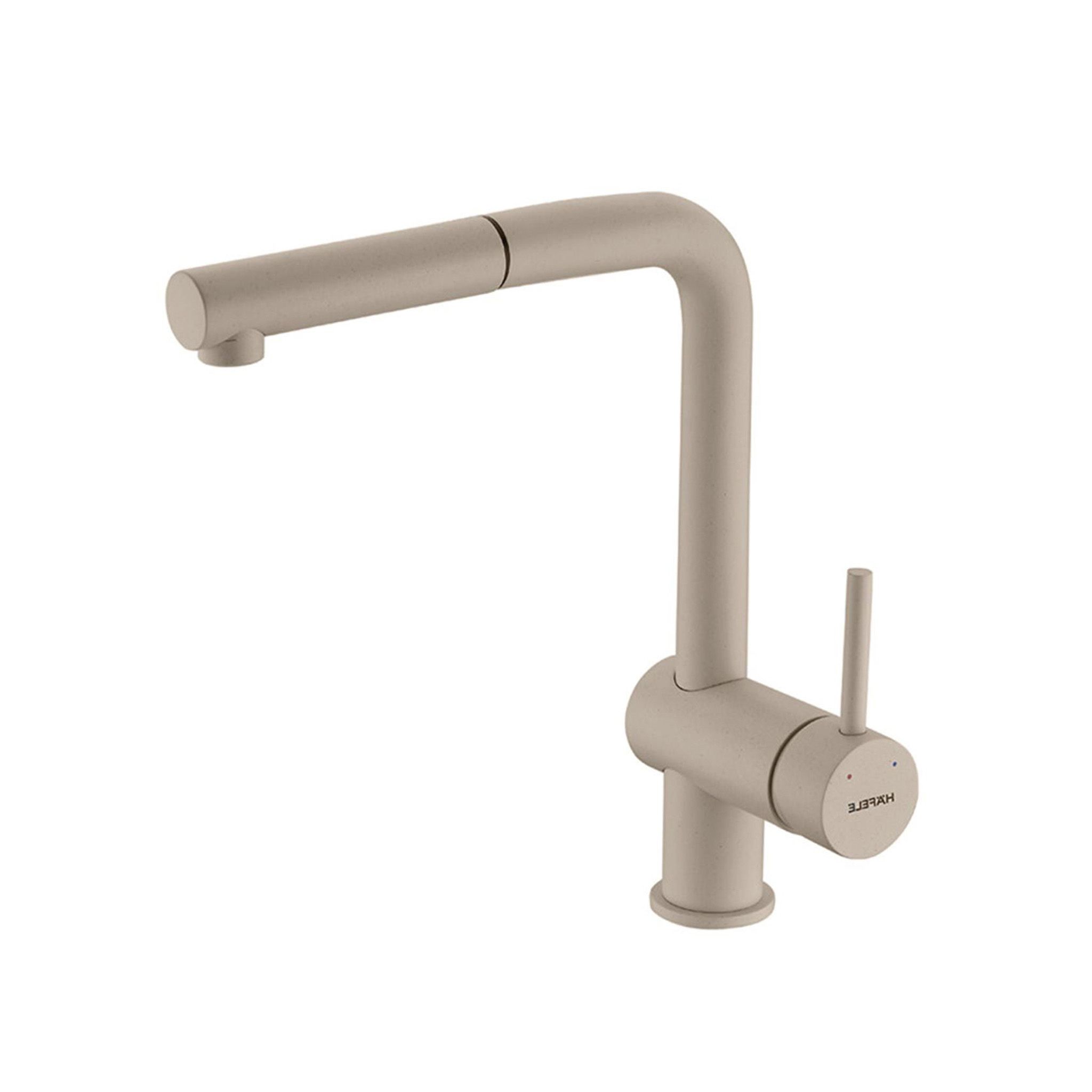 Vòi Rửa Bát Nóng Lạnh Dây Rút Hafele HT21-GH1P250 (577.55.290) | Đồng sơn giả đá, Màu Kem