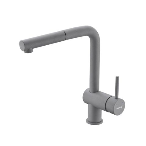 Vòi Rửa Bát Nóng Lạnh Dây Rút Hafele HT21-GH1P250 (577.55.590) | Đồng sơn giả đá, Màu xám