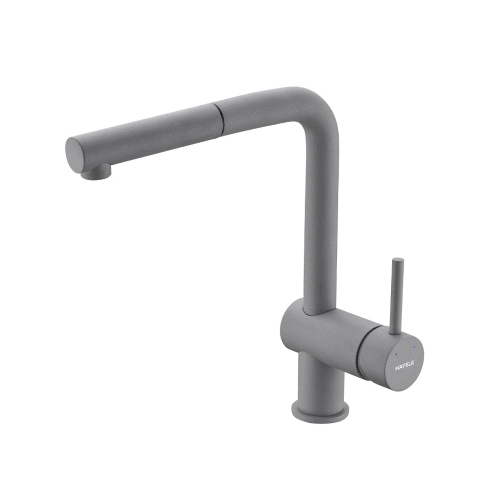 Vòi Rửa Bát Nóng Lạnh Dây Rút Hafele HT21-GH1P250 (577.55.590) | Đồng sơn giả đá, Màu xám