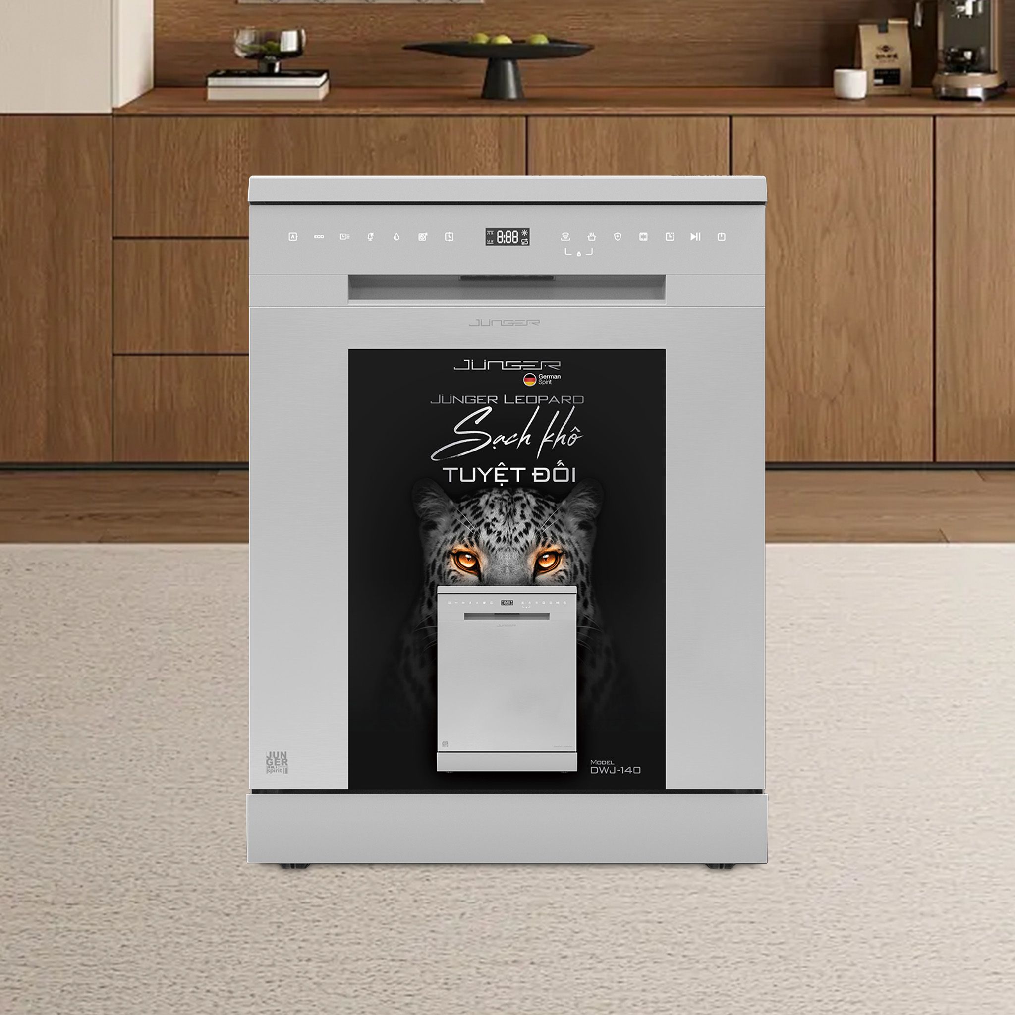 Máy Rửa Bát Độc Lập/Âm Tủ Junger Leopard DWJ-140 | Màu Trắng