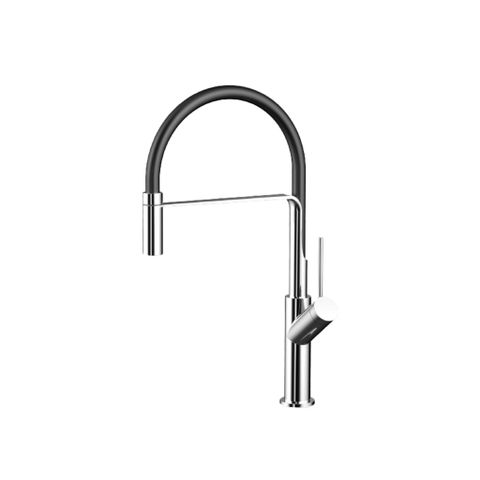 Vòi Rửa Bát Nóng Lạnh Malloca K081C | Đồng Thau Mạ Chrome, Dây Silicone