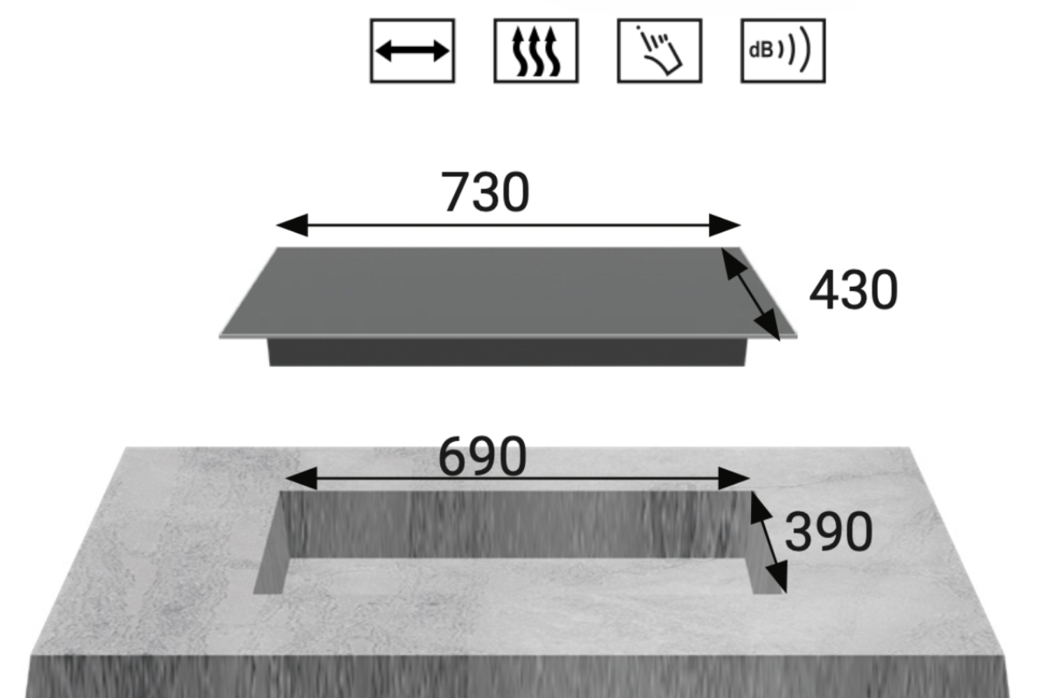 Bếp Điện Từ Âm KAFF KF-FL101IC | 01 Từ - 01 Hồng Ngoại