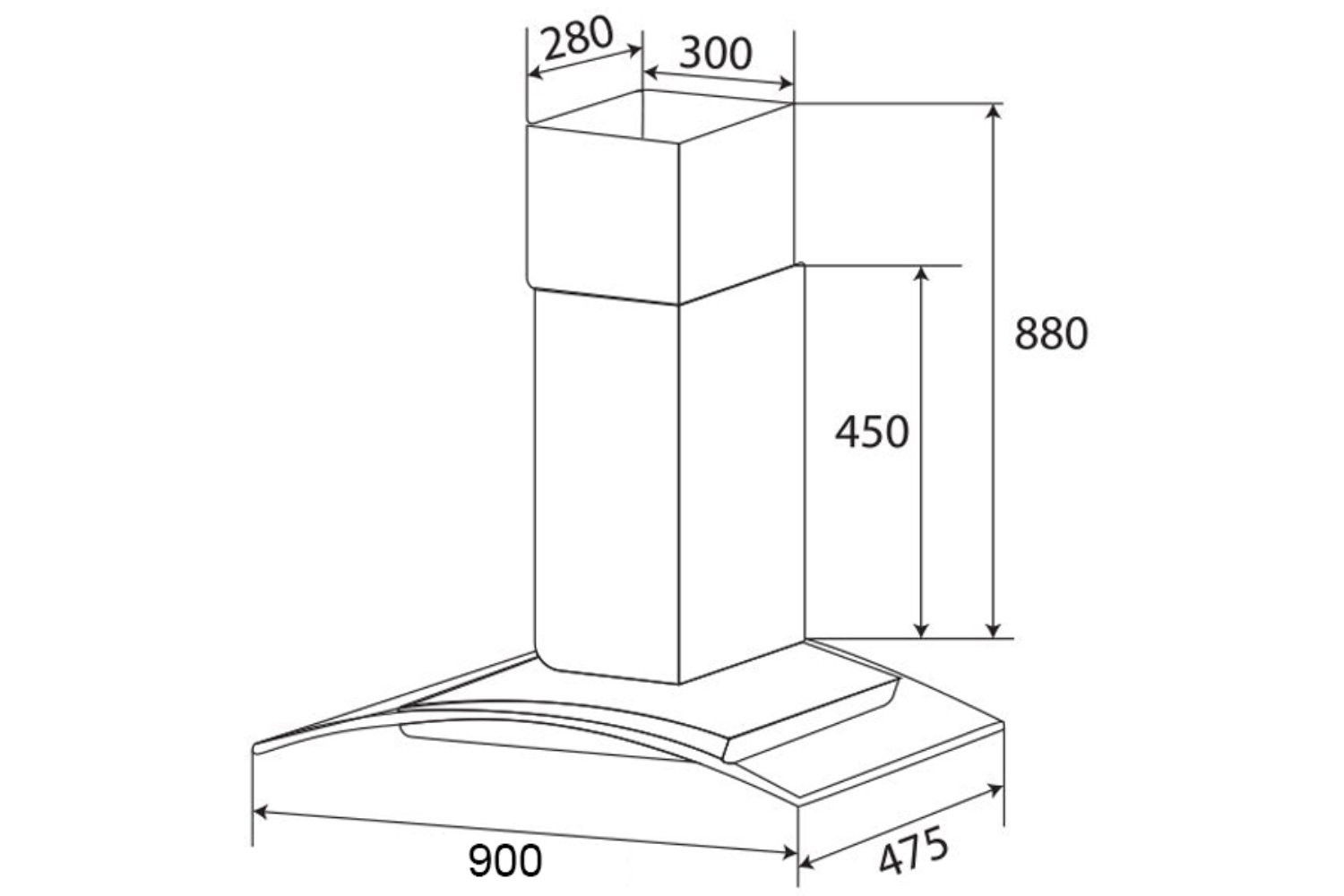Máy Hút Mùi Áp Tường Kính Cong Kaff KF-GB905 | 90cm