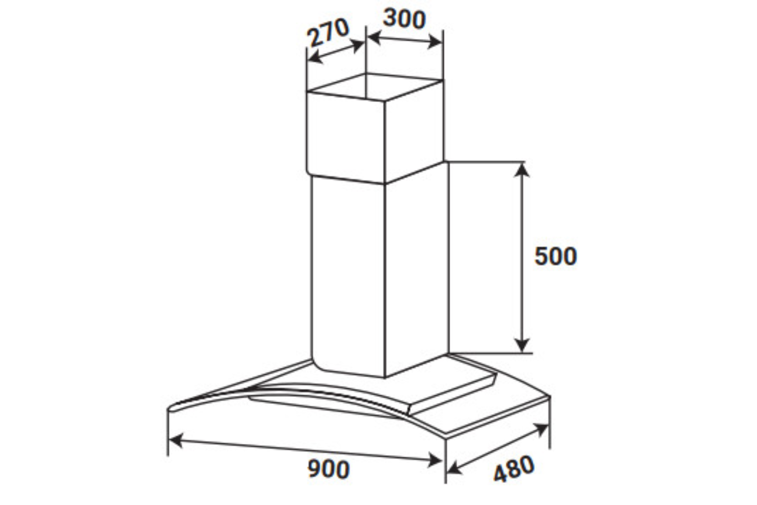 Máy Hút Mùi Áp Tường Kính Cong Kaff KF-GBT9007 | 90cm