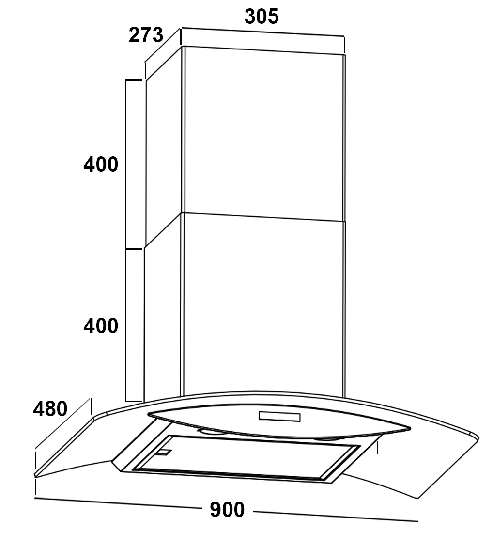 Máy hút mùi kính cong Canzy CZ 609